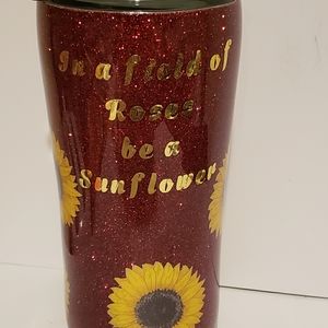Made to order sunflower glitter tumbler